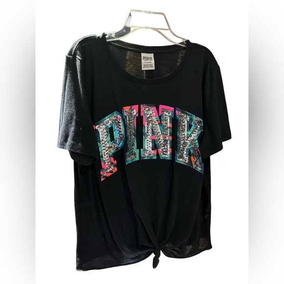 PINK Victoria's Secret Black Graphic Tee - Picture 2 of 2